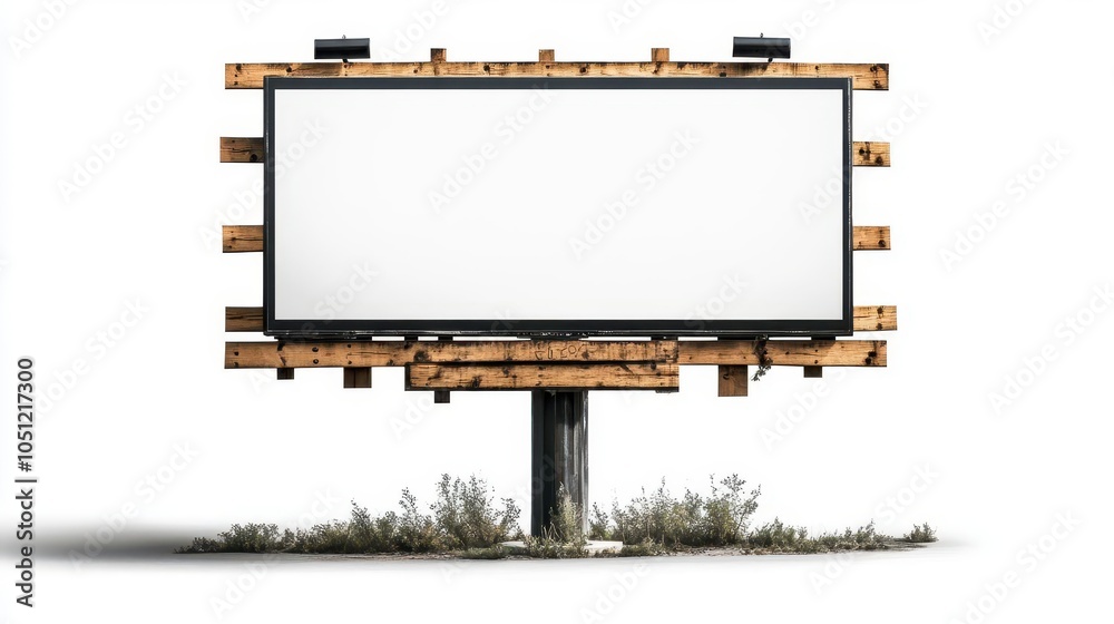 Obraz premium Blank billboard mockup on a white background, ready for outdoor advertising design concepts