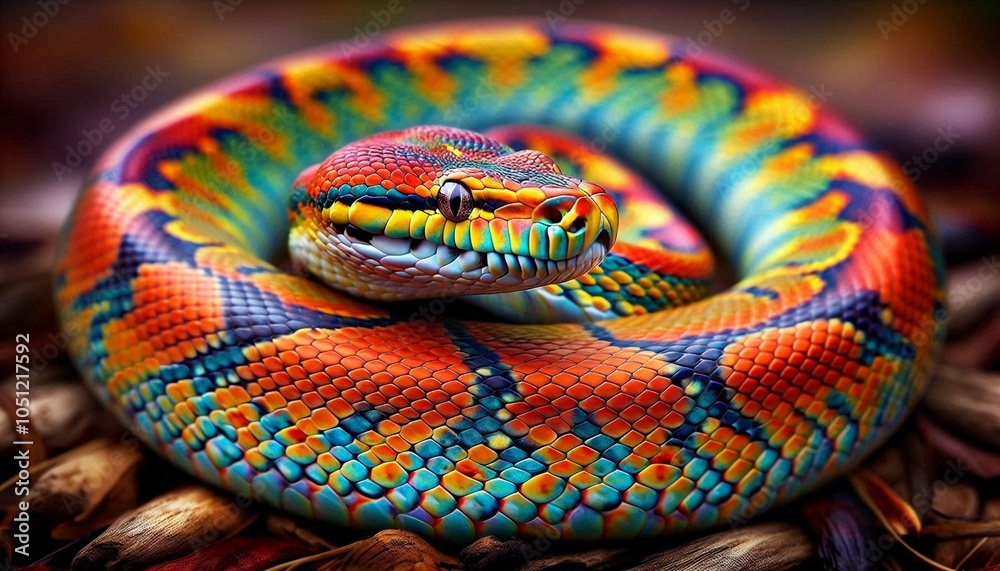 Fototapeta premium Beautiful Snake with Vibrant Colors 