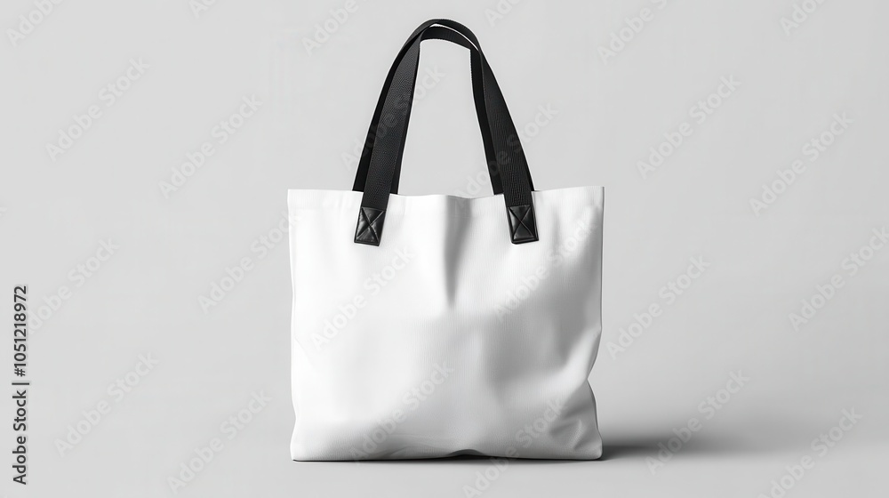 Blank tote bag mockup against a white background, showcasing ecofriendly product designs Blank tote bag mockup against a white background, showcasing ecofriendly product designs