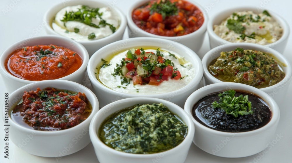 Variety of Dips on a Minimalist Platter Variety of Dips on a Minimalist Platter