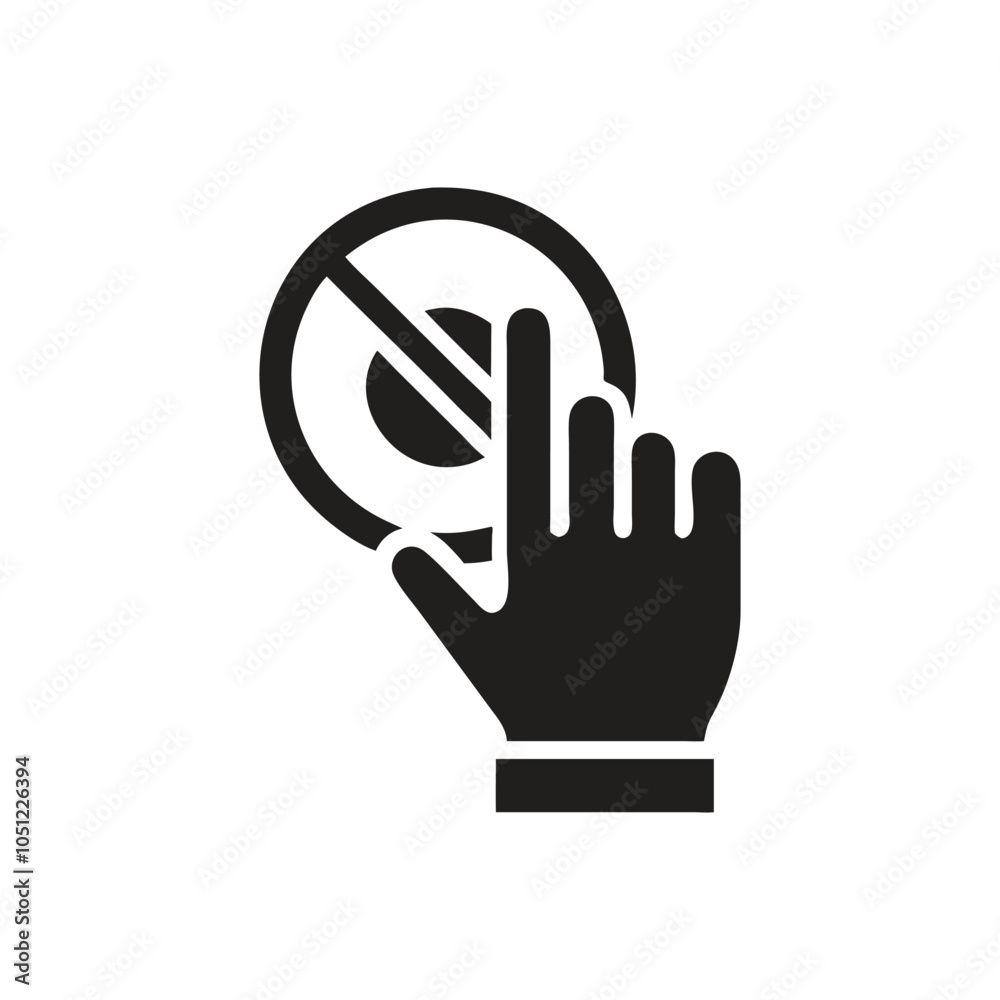 Vector Don't Touch Icon on white background Vector Don't Touch Icon on white background