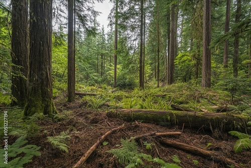 Temperate Forest with Fallen Logs photo