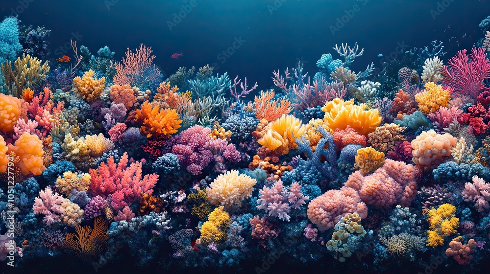 Fototapeta premium seamless pattern showing the macro texture of beautiful coral reef, symbolizing marine life, perfect for World Maritime Day or environmental banners with space for text.image