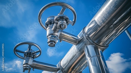 Industrial area, steel pipes, sky photo