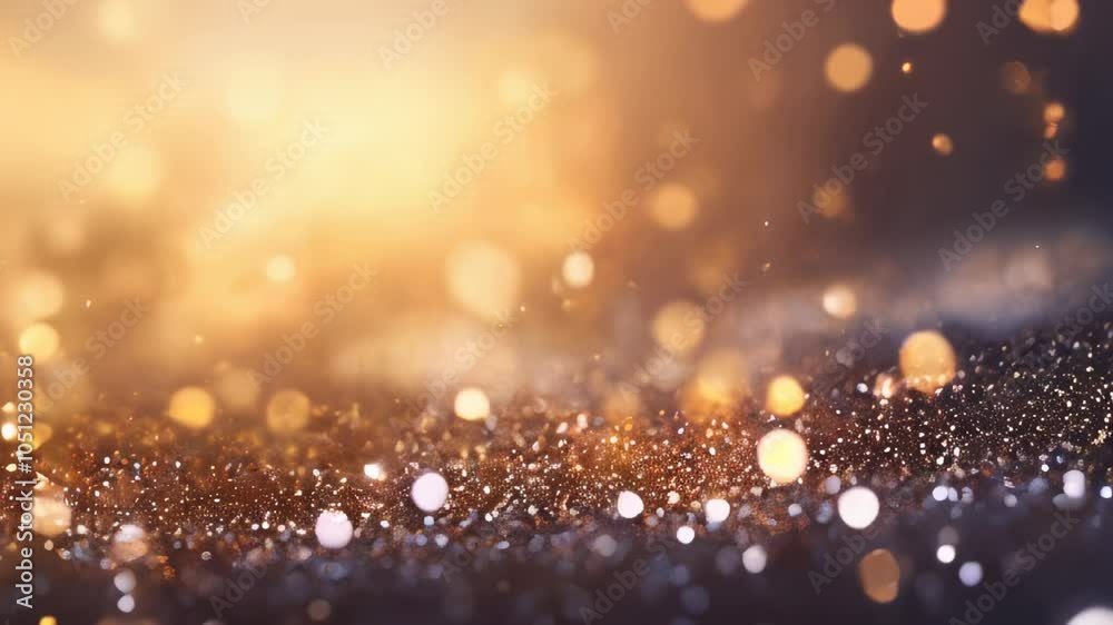 Golden sparkling dust with a soft bokeh effect, creating a luxurious and festive background for celebrations or holiday scenes. Golden sparkling dust with a soft bokeh effect, creating a luxurious and festive background for celebrations or holiday scenes.