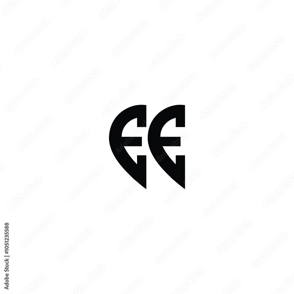 Obraz premium EE monogram logo design letter text name symbol monochrome logotype alphabet character simple logo