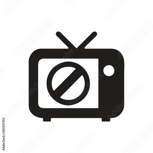 TV Ban Icon on white background