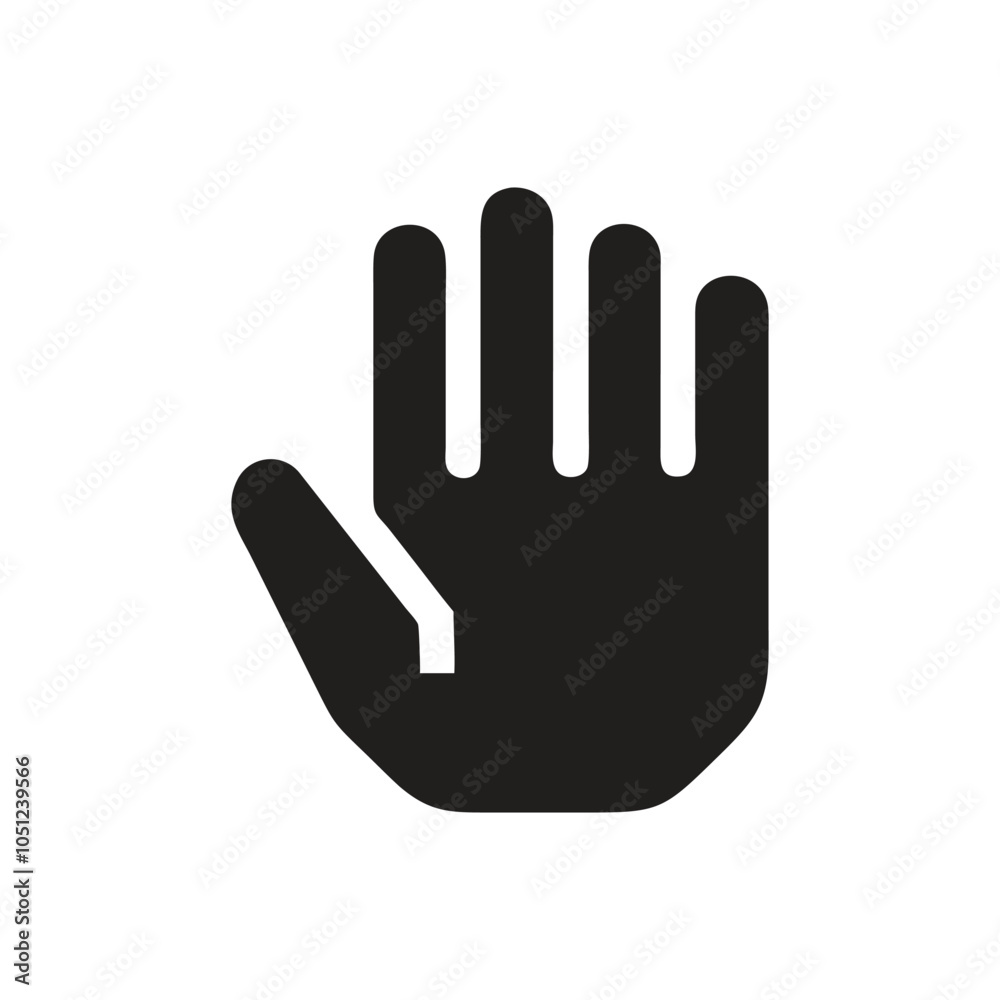 Vector Hand Stop Icon on white background Vector Hand Stop Icon on white background