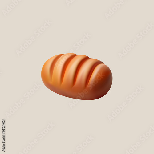 Simple and Clean Bread realistic bakery 3d vector