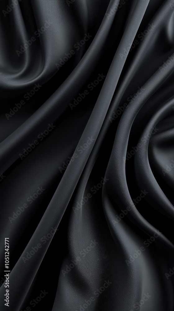 Fototapeta premium A black fabric with a pattern of lines and swirls