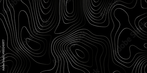 Abstract gradient multicolor on black background with Topographic line map pattern. Topographic map lines, contour background. wavy and curved lines background. Geographic map .	