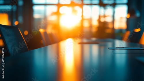 Wallpaper Mural Sunset Over Conference Table in Modern Office Space Torontodigital.ca