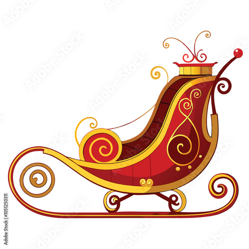 sleigh vector and illustration isolated on white background.