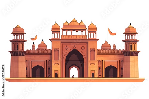 Illustration of Red Fort photo