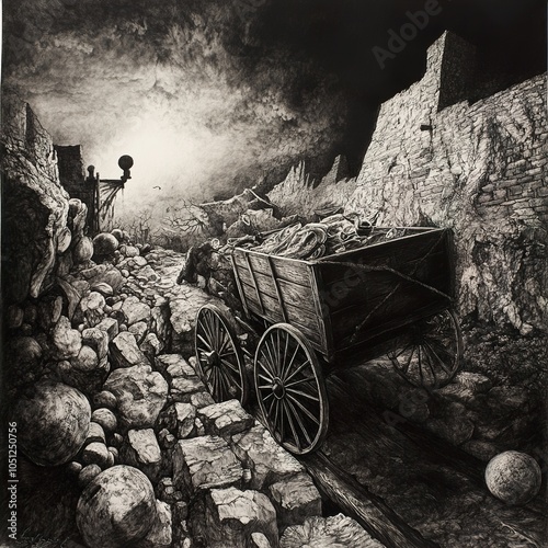 A Grim Reaper's Cart: A Monochromatic Vision of Desolation photo