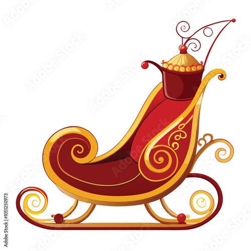 sleigh vector and illustration isolated on white background.