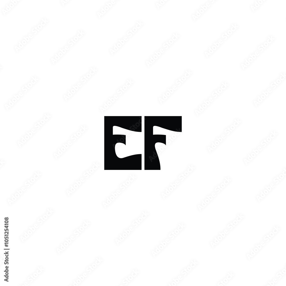 Obraz premium EF monogram logo design letter text name symbol monochrome logotype alphabet character simple logo