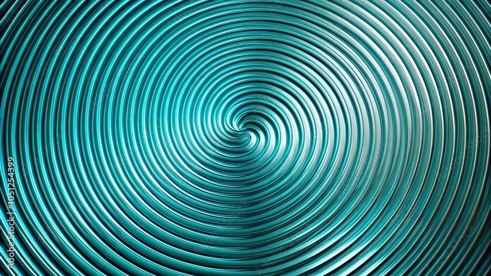 spiral turquoise metal textured background from above spiral turquoise metal textured background from above