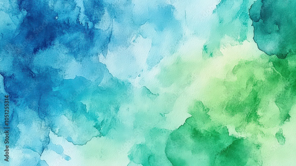 A vibrant watercolor wash background in shades of blue and green, creating a serene and calming effect A vibrant watercolor wash background in shades of blue and green, creating a serene and calming effect