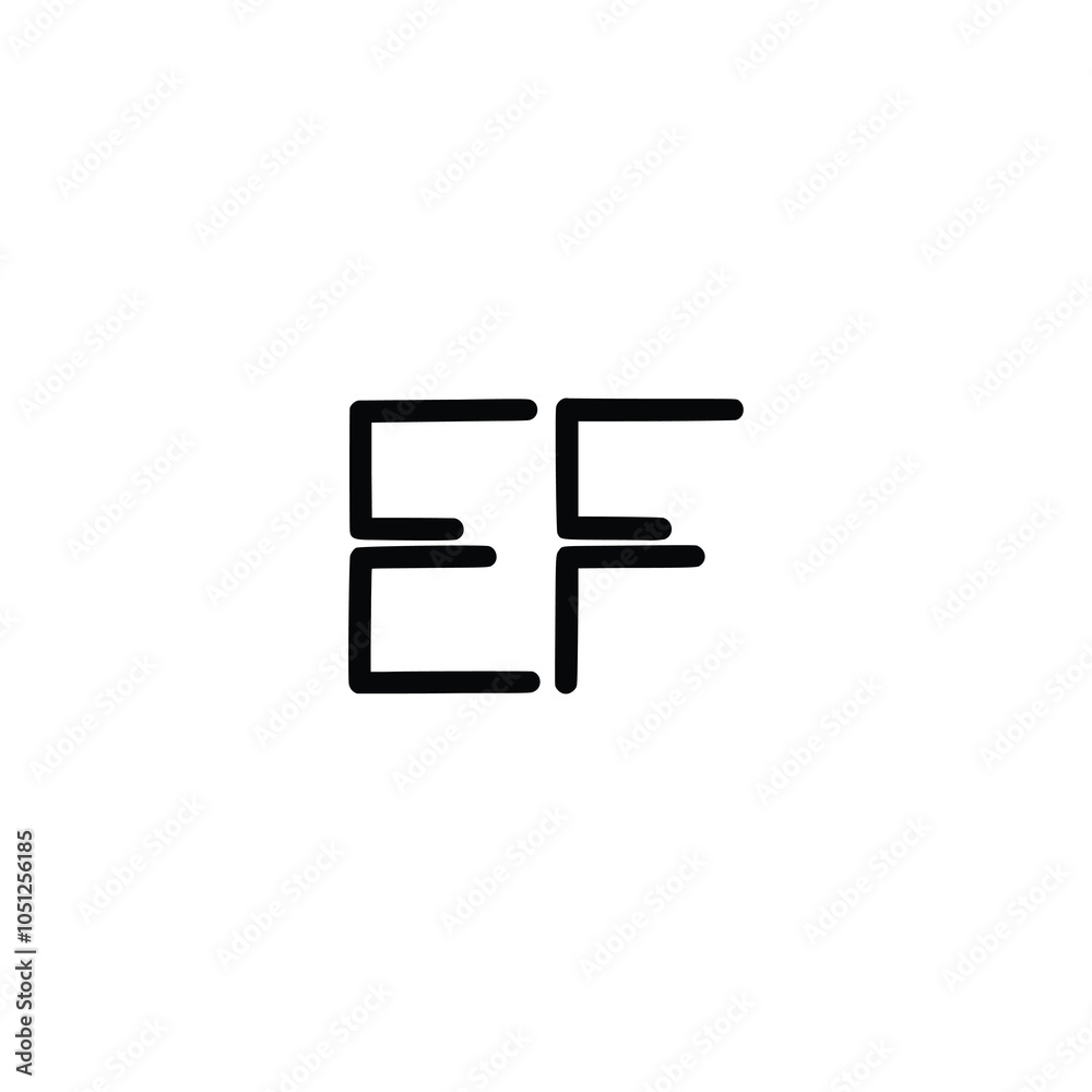 EF monogram logo design letter text name symbol monochrome logotype alphabet character simple logo