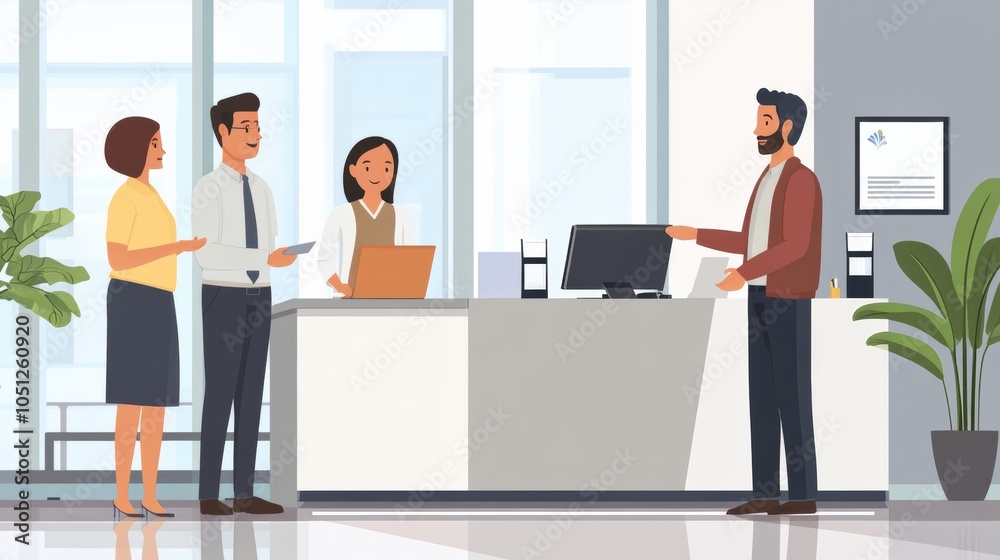 New employee being welcomed to the office New employee being welcomed to the office