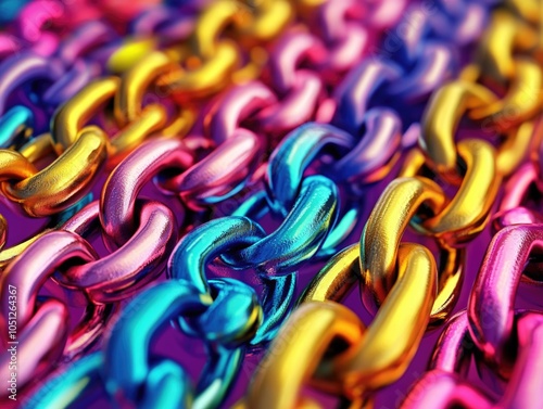 Colorful Chains Close Up