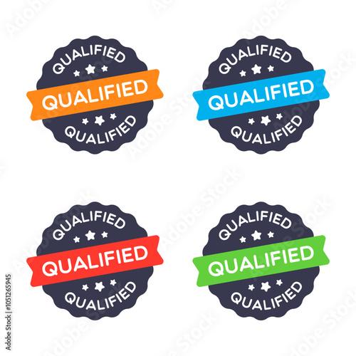 Vector Qualified Star Badge Labels