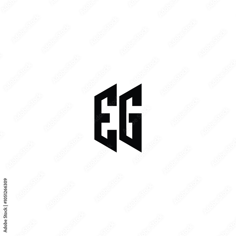 Obraz premium EG monogram logo design letter text name symbol monochrome logotype alphabet character simple logo