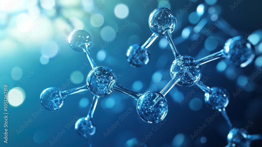 Futuristic Biotechnology Design with Shiny Molecules Futuristic Biotechnology Design with Shiny Molecules