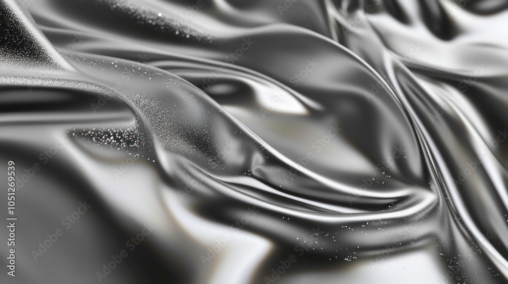Fototapeta premium Abstract silver starry design on a glossy background, soft gradient with smooth textures.