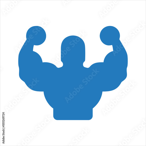 Bodybuilder icon. Fitness icon