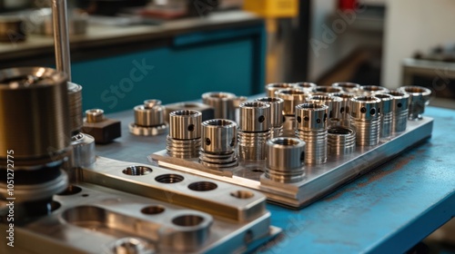 Custom Engine Fabrication - Image of custom-made engine parts on a workshop bench, emphasizing bespoke craftsmanship and precision.