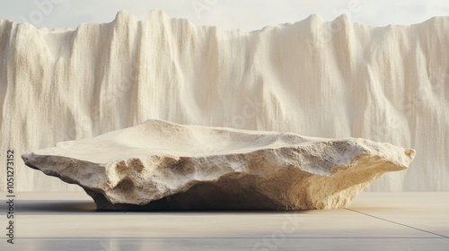 Hypersmooth sandstone podium eroded by wind and time photo