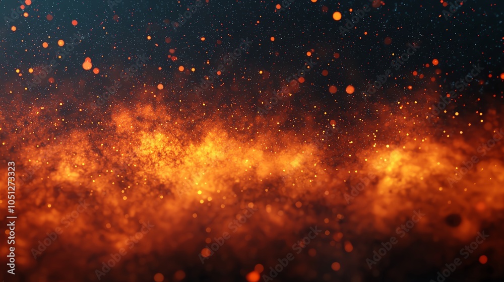 A mesmerizing display of fire particles dancing against a dark backdrop, creating a stunning visual of warmth and energy. A mesmerizing display of fire particles dancing against a dark backdrop, creating a stunning visual of warmth and energy.