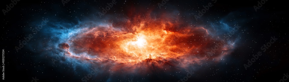 A stunning cosmic scene with vibrant colors highlighting a swirling galaxy filled with stars and celestial beauty.