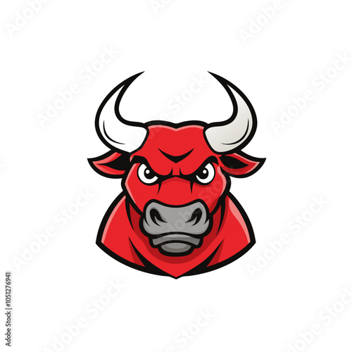 Bull mascot logo | isolated vector illustration on white background