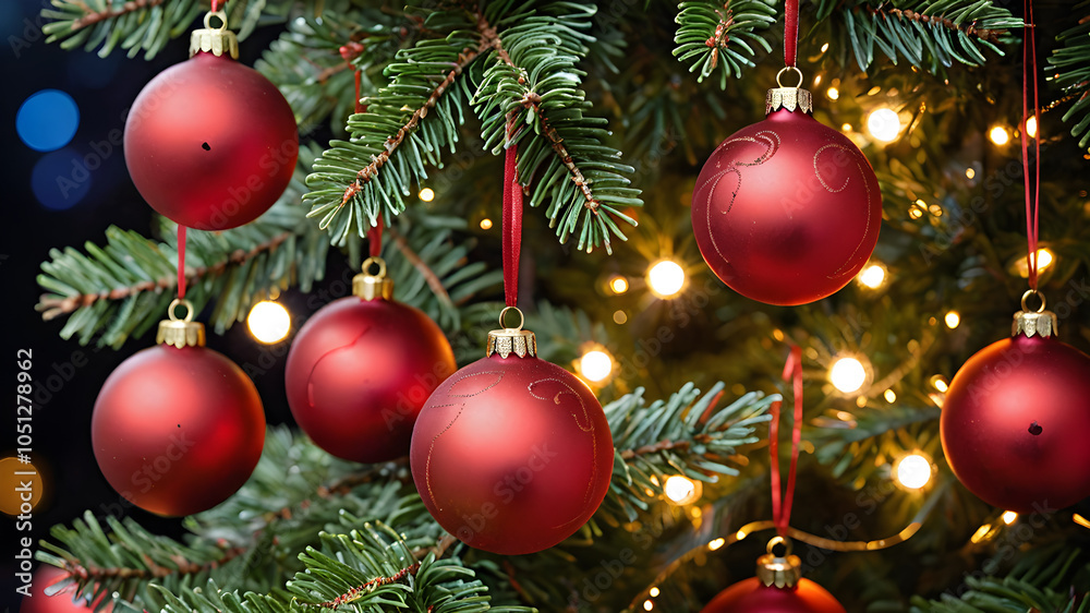 Close-Up of Decorated Christmas Tree: Celebrating the Magic of Christmas with a Festive Backdrop. Beautiful Macro photography shows many pendants, branches and leaves and ornaments. Generative AI Close-Up of Decorated Christmas Tree: Celebrating the Magic of Christmas with a Festive Backdrop. Beautiful Macro photography shows many pendants, branches and leaves and ornaments. Generative AI
