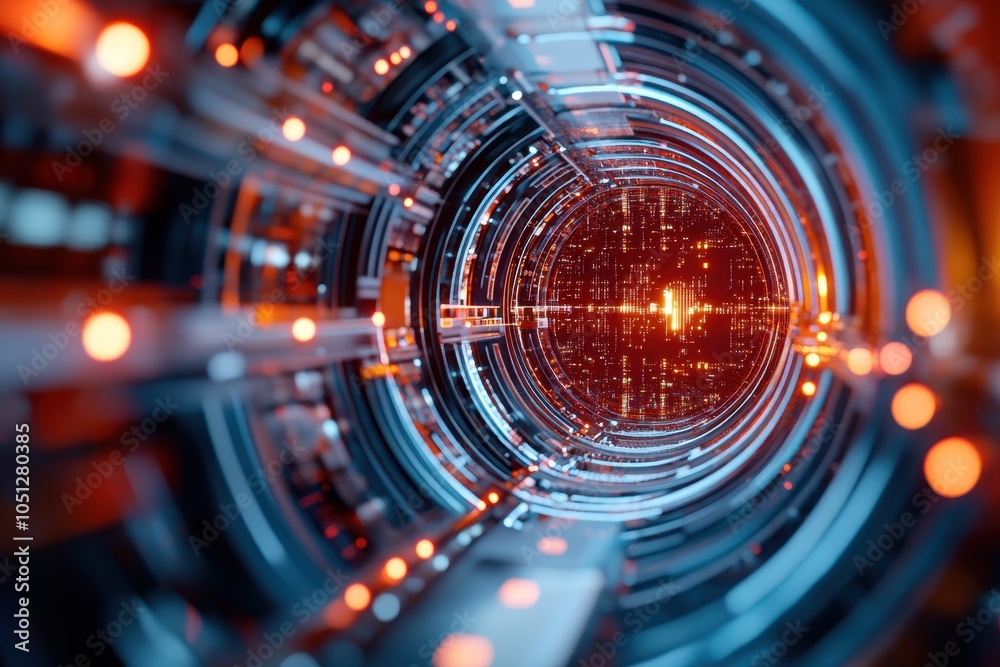 Futuristic View of a Printed Circuit Board Design Futuristic View of a Printed Circuit Board Design