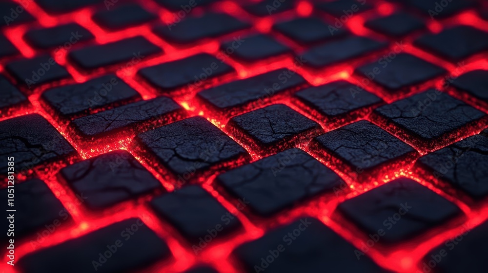 Fototapeta premium Firewall security breach under a cyberattack, visualized with glowing neon red cracks cyber warfare cyberattack security