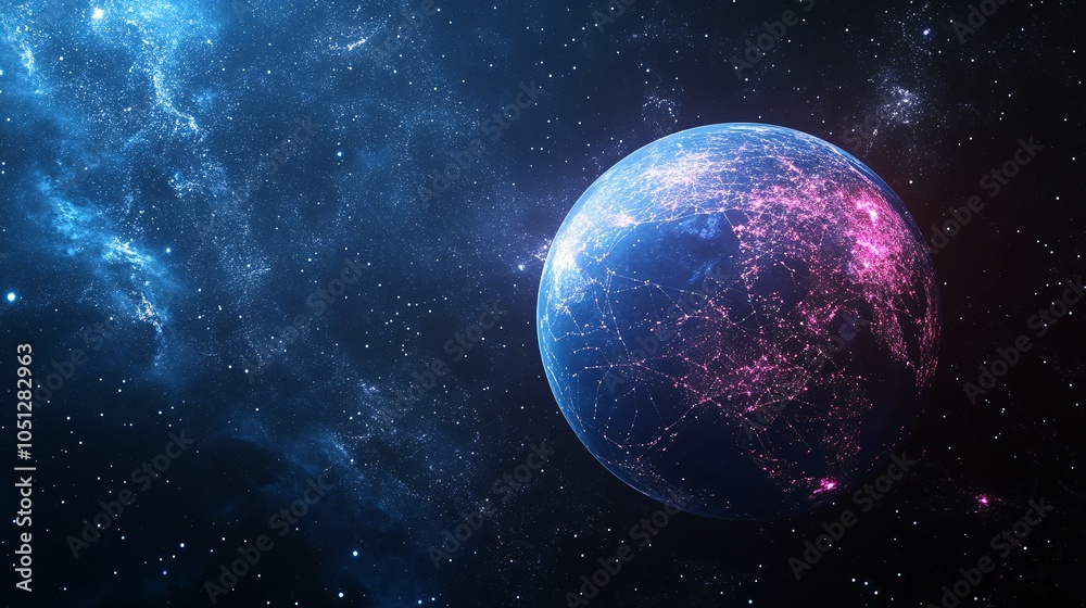 Obraz premium Planet Earth Illuminated from Space