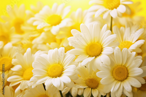 Sunlit Meadow Adorned with a Daisy Chain, Showcasing the Simple Beauty of Cheerful Flowers – Generative AI