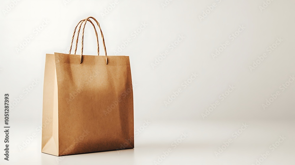 Blank brown paper shopping bag isolated on a white background Blank brown paper shopping bag isolated on a white background