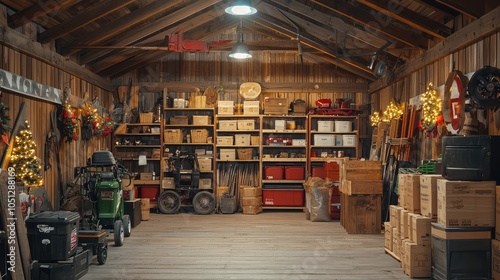 Neatly Organized Barn Storage Area