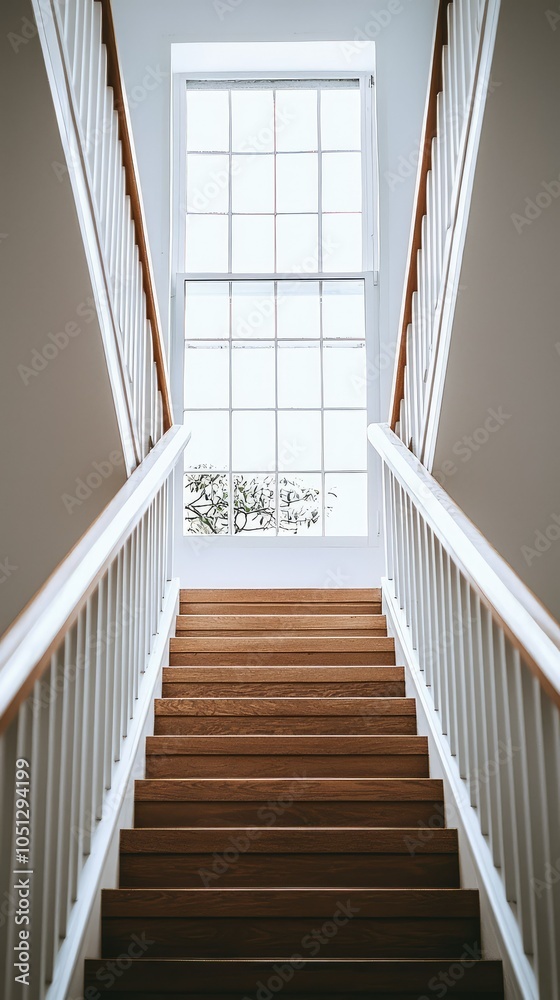 Fototapeta premium Modern Staircase in Bright Airy Home Interior