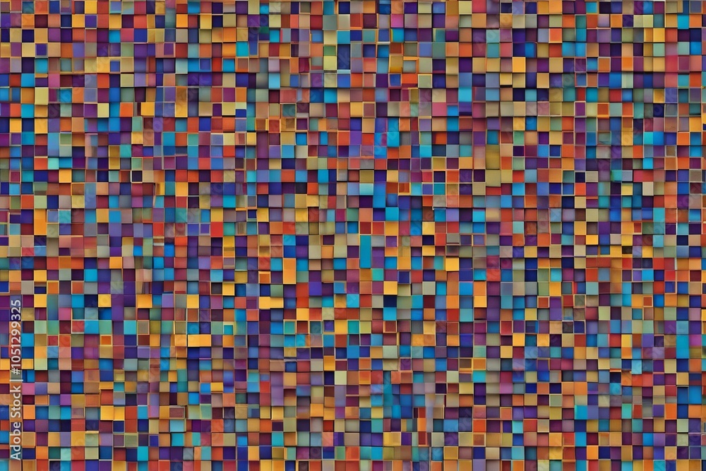 Colorful geometric mosaic of squares, seamless pattern design for abstract background Colorful geometric mosaic of squares, seamless pattern design for abstract background