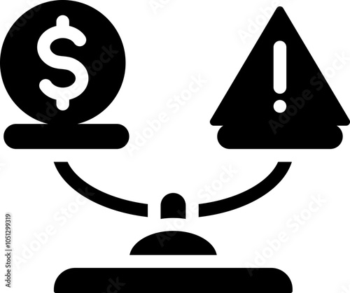 Monetary Risk Glyph Icon