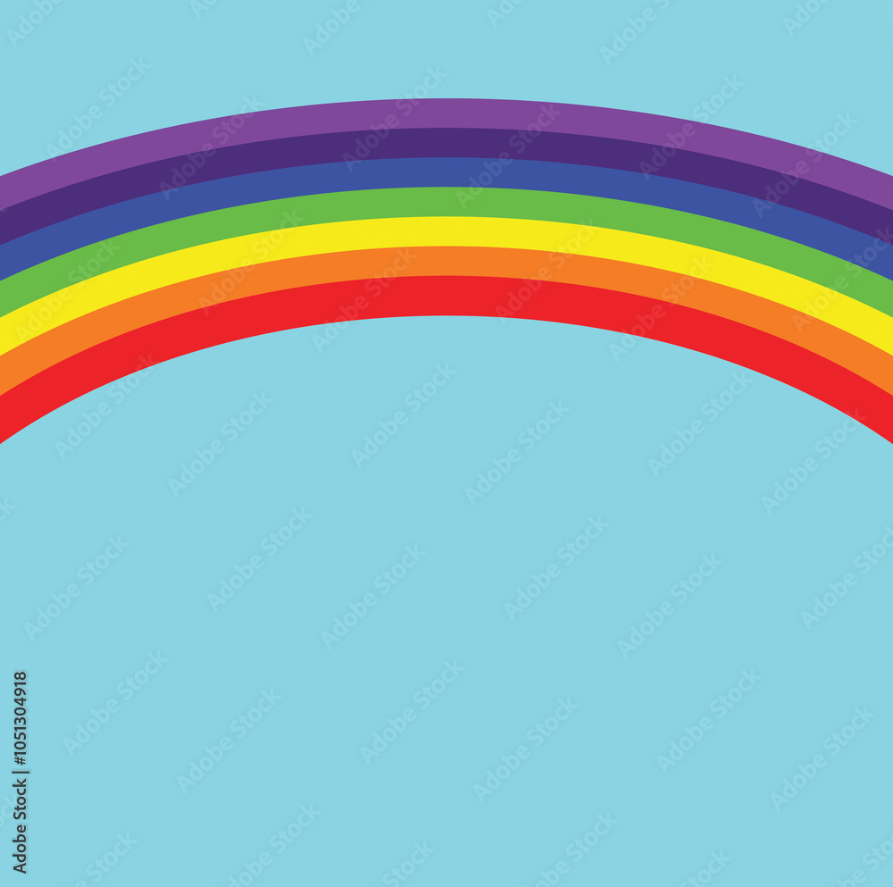 Fototapeta premium rainbow with colors from violet indigo to orange red ideal as a backdrop with space for customizable text on cyan background