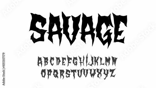 фотографія Font Gothic dark vintage scary typeface