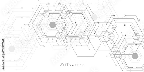 White background from cubes and lines. Linear geometric drawing. Abstraction,Vector illustration.