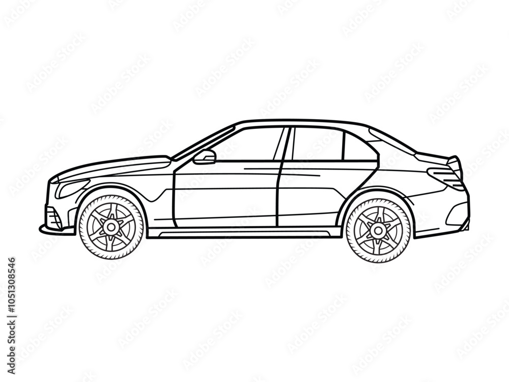 Obraz premium Side view of classic suv car illustration artwork